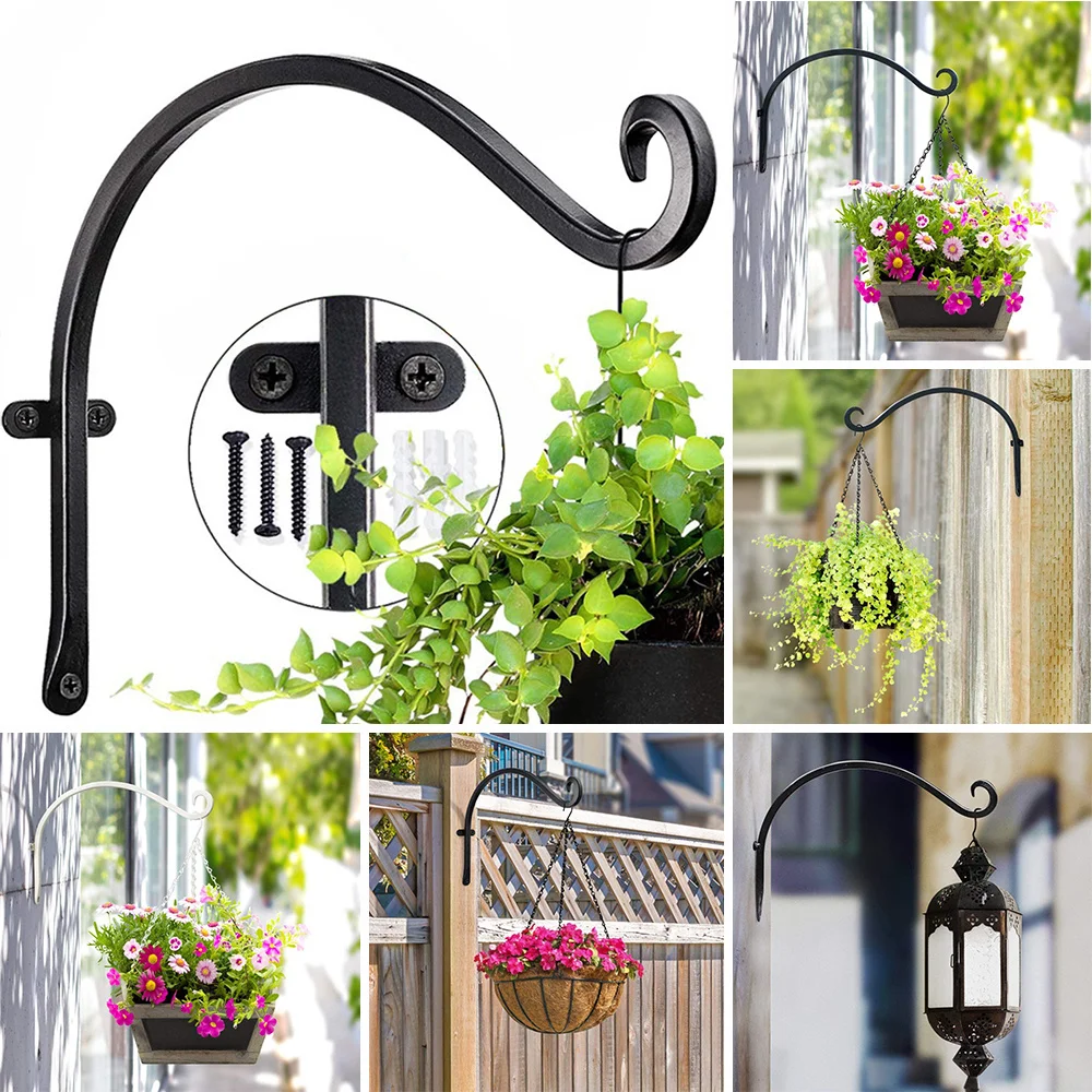 Настенный кронштейн для цветов садовая подвесная корзина крюк фонаря крючки