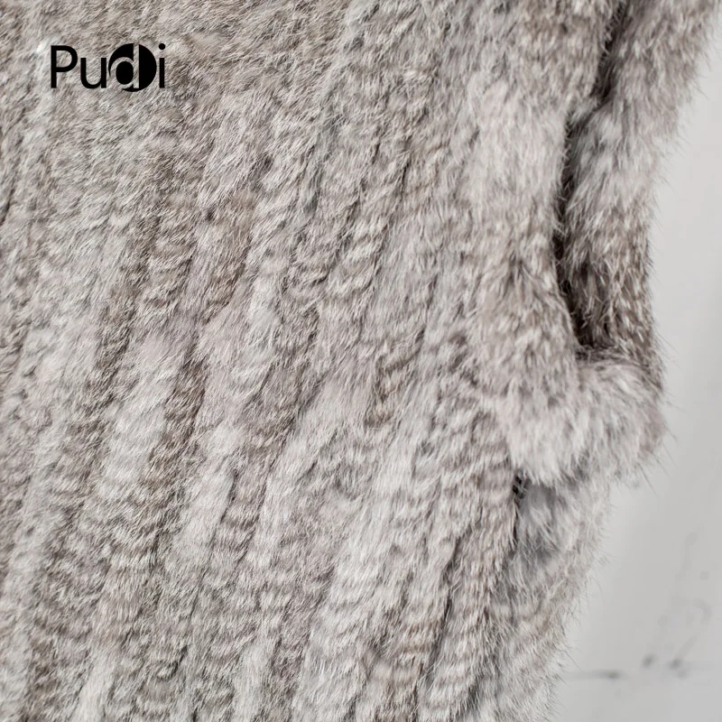 

Women Genuine VR033 Natural Real rabbit fur Knitted Vests /Waistcoat/ gilet /coats with tassels Raccoon Fur collar