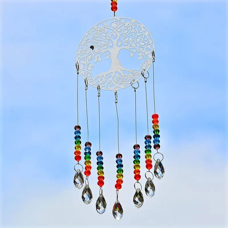 

garden sun catcher home decor waterfall rainbow tree of life rainbow diy window prims regenboog housewarming chakras gifts adorn