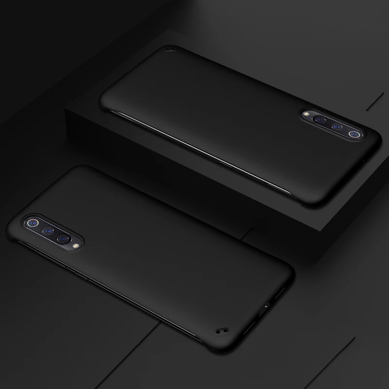 Безрамный чехол для Xiaomi Mi 9 Lite CC9 9T Pro RedMi Note 7 K20 Pro 7A 6 6A Global Version Candy чехол s Жесткий PC матовый чехол - Цвет: Черный