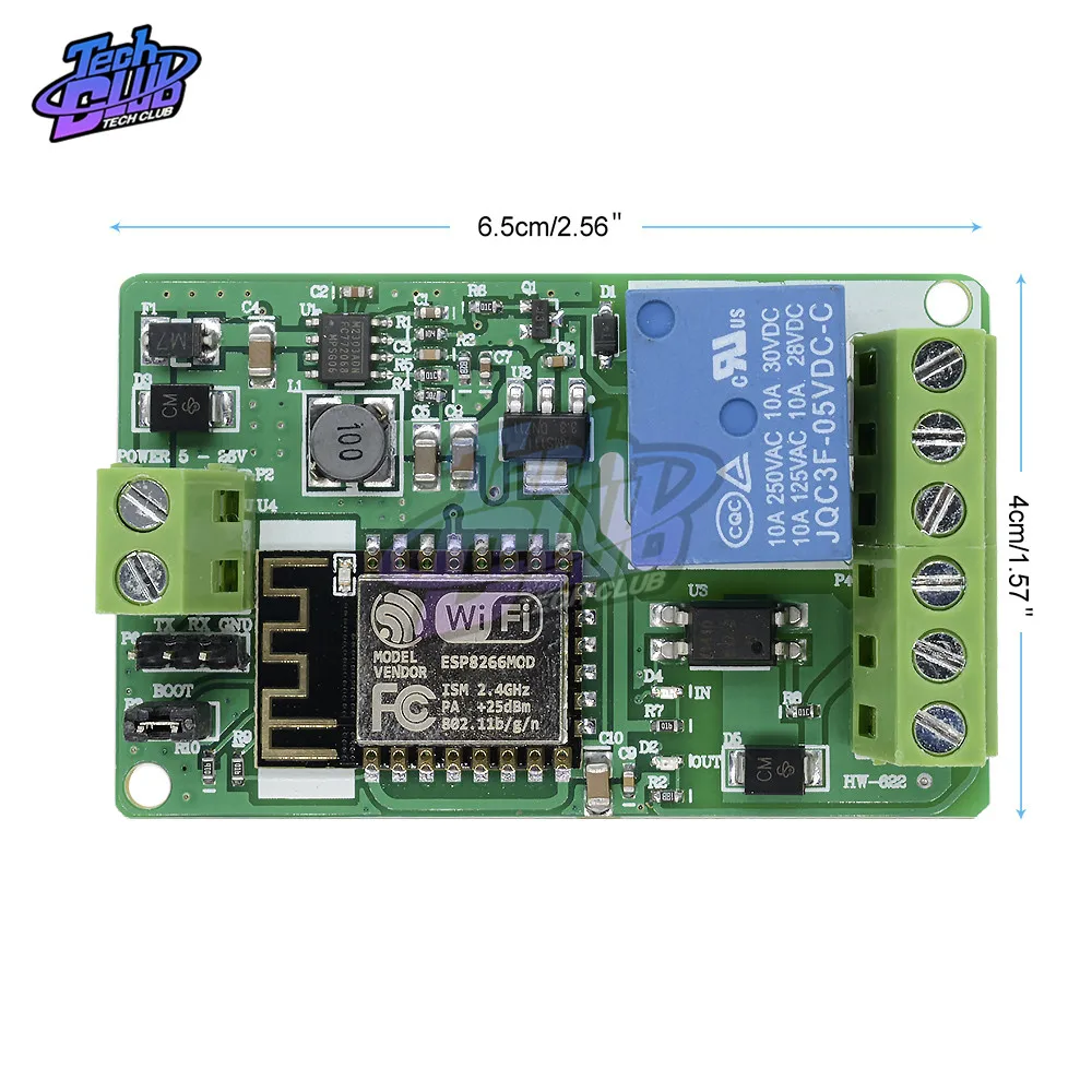 Релейный модуль Wi-Fi беспроводной переключатель постоянного тока 7-30 в 10 А 220 В ESP8266
