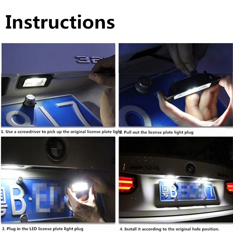 Светильник светодиодный номерного знака 6500 К 12 В 2 шт. | Автомобили и мотоциклы