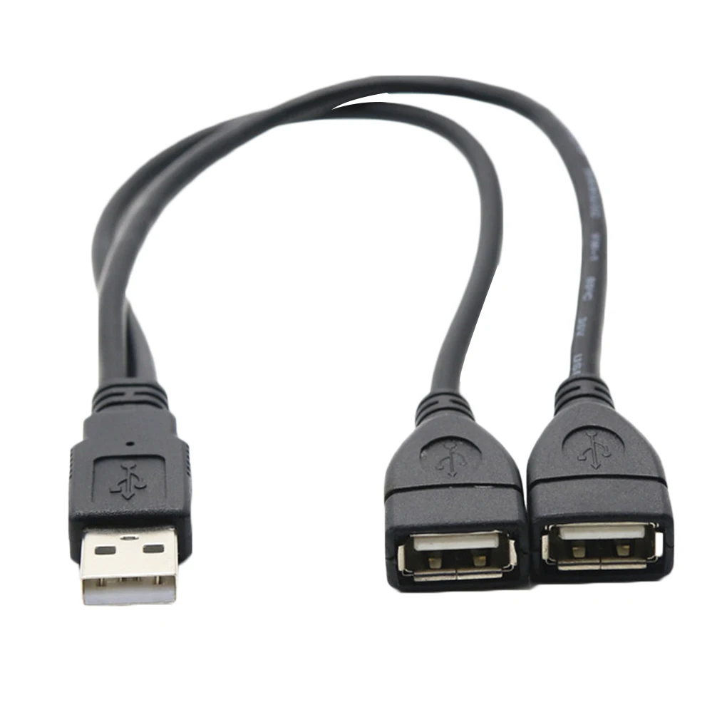 

30cm 2 In 1 USB2.0 Extension Cable Male To Female USB Data Cable Charging Line Adapter Hard Disk Network Card Connection Wire