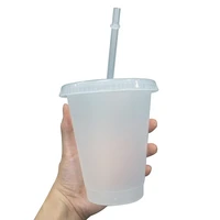 700473ml straw cup with lid reusable cups plastic tumbler cold coffee drink straw mug net red juice cup christmas party gift