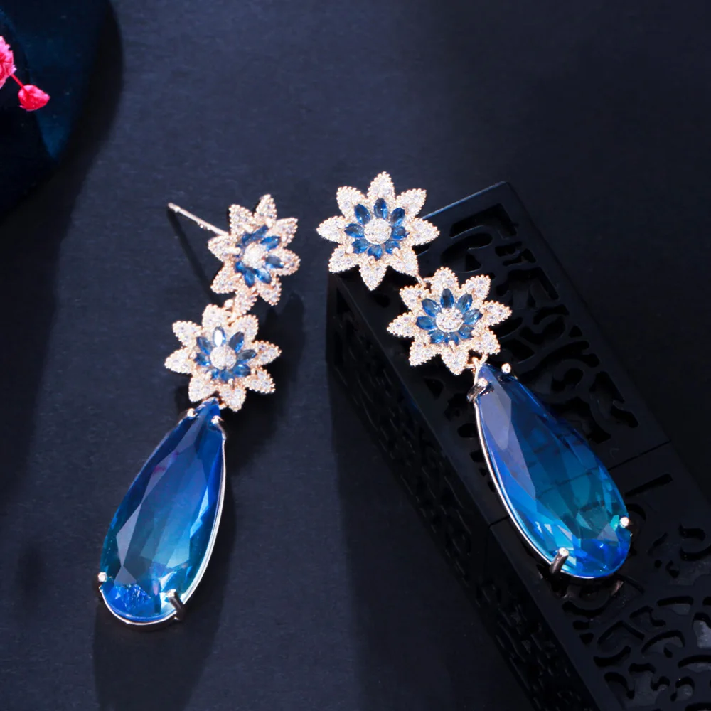 Женские серьги-подвески в виде подсолнуха с градиентом |