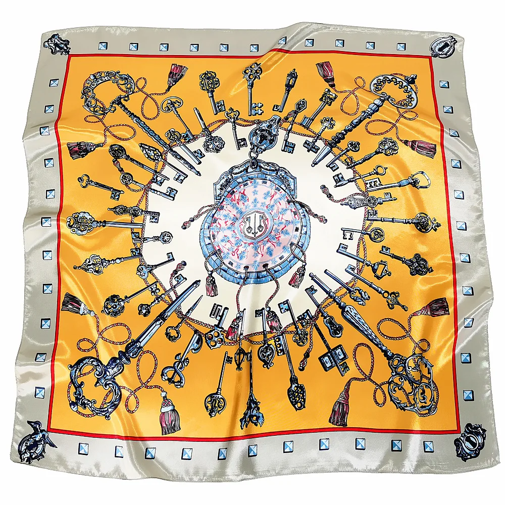 

Luxury Brand Women Scarf 90x90cm Square Bandana For Head Large Hijab Silk Letter Scarfs For Ladies Female Shawl Scarves Warps