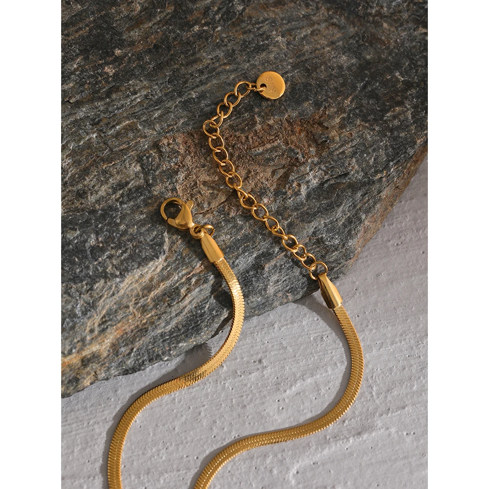 Цепочка Yhpup с бантом и змеей ожерелье из нержавеющей стали золотым покрытием 18 K PVD