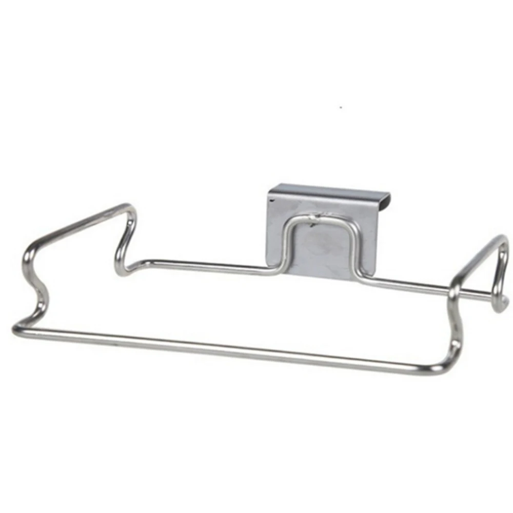 

1 Pcs Stainless Steel Door Garbage Trash Bag Towel Can Rack Holder Kitchen Tool