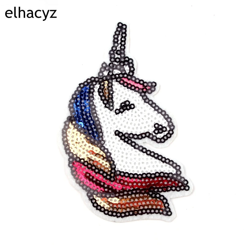 10 шт./лот Новое поступление Блестящий единорог Радуга башня украшение аппликация