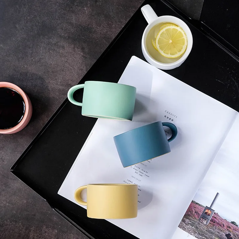 Матовая керамическая кружка в скандинавском стиле креативные однотонные чашки