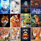 RUOPOTY полноформатная алмазная живопись, лиса, вышивка крестиком, распродажа, 5D алмазная вышивка сделай сам, животное, мозаика, цветок, ручная работа, подарок, искусство