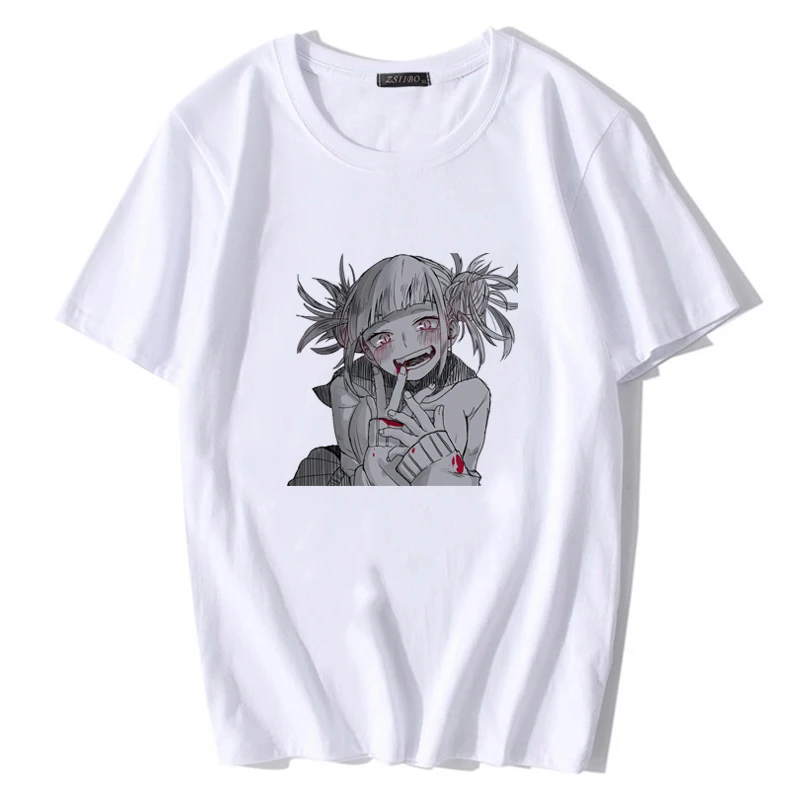 Japanese Comic Cartoon Toga Himiko Print T Shirt Men My Hero Academia Tops Harajuku Boku no Men's t-shirt S5MC118 | Мужская одежда