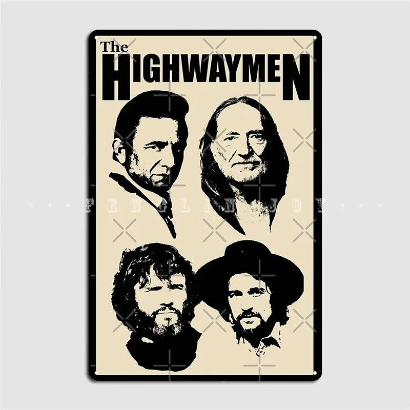 Outlaw Country Super Group черный трафарет-2 плаката, металлическая табличка, классическое украшение гаража, оловянные плакаты