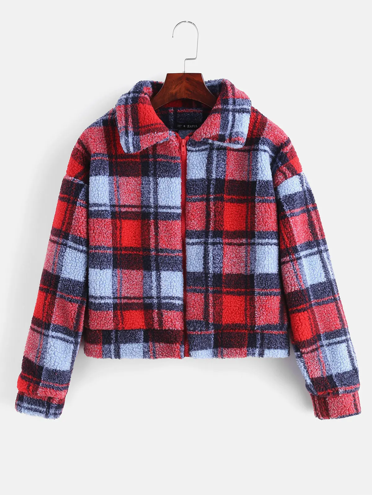 ZAFUL пальто в клетку из искусственного меха для женщин Осень Зима Пушистый