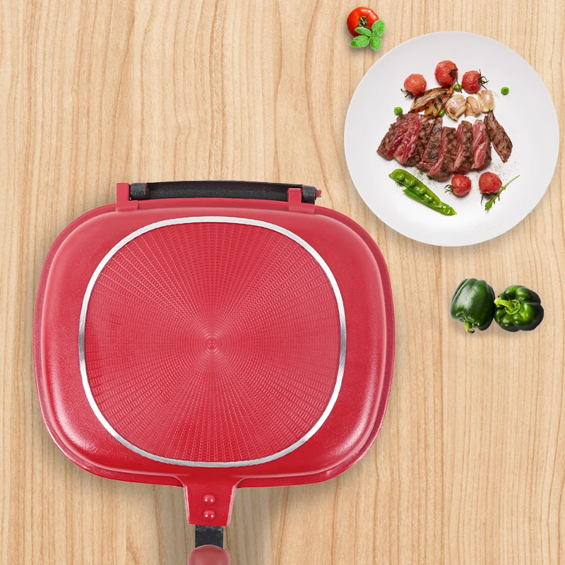 Двусторонняя сковорода с антипригарным стейк Сковорода для блинов посуда