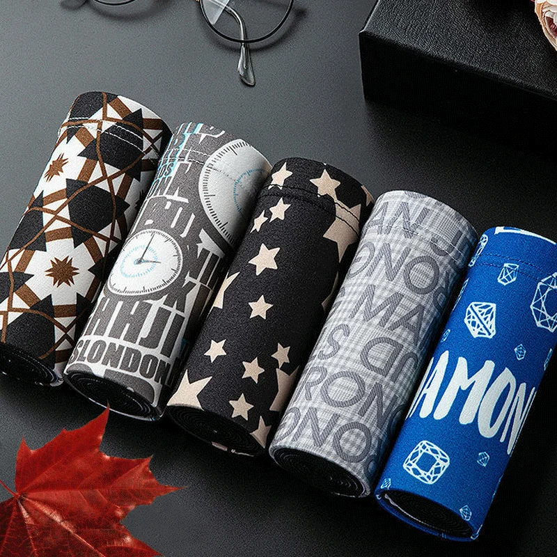 5Pcs/Lot Men's Boxing Shorts Men's Cartoon Underwear Men's Boxers Comfortable Breathable Shorts Printed Sexy Men's Underwear