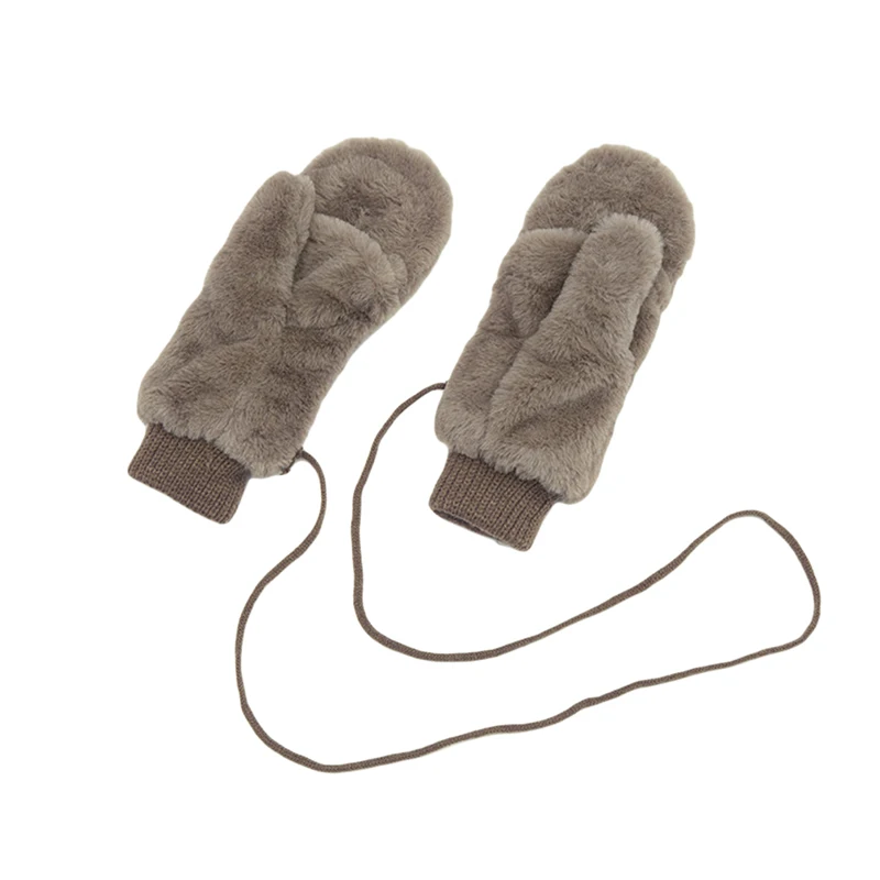 

1Pair New Design Solid Color Winter Gloves For Women Ladies Girls Thick Warm Outdoor Gloves Mittens Female Plus Plush Mittens