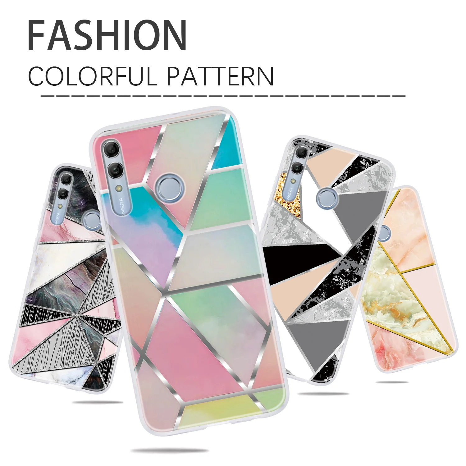 Мягкий силиконовый чехол с треугольниками для huawei P Smart Z Capinha Y9 Prime 2019 Enjoy 10 Plus Cases|tpu