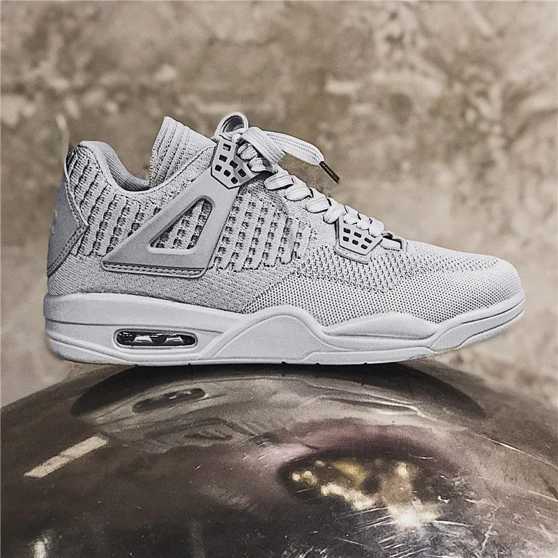 RUIFF мужские баскетбольные кроссовки однотонная Баскетбольная обувь Синяя обувь вязаная винтажная модная обувь