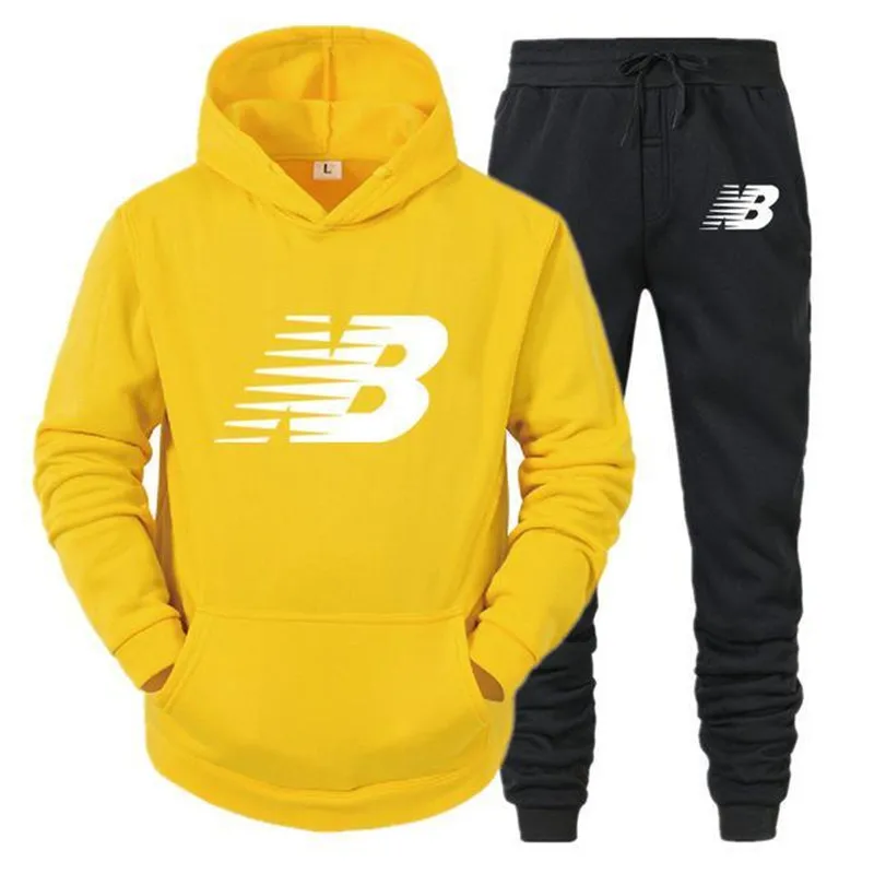 

2021 Mens Suit Sets Hoodies+Pants Autumn Winter Men Hooded Sweatshirt Fleece Hoodie Pant 2 Piece Set Suits Streetwear Hoody