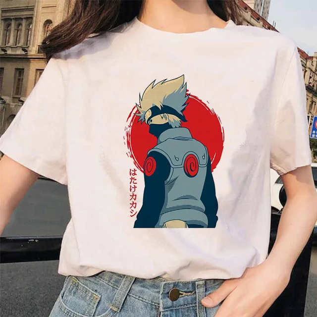 Женская футболка с рисунком из японского аниме Kakashi Милая унисекс - купить по