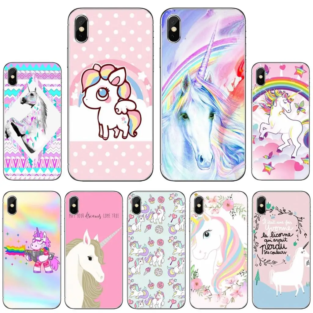 Мягкие чехлы Rainbow-Lovely-Unicorn Для Xiaomi mi Redmi Note 3 4 4X 5 6 7 8 8t 9 9s 9t 10 pro lite | Мобильные