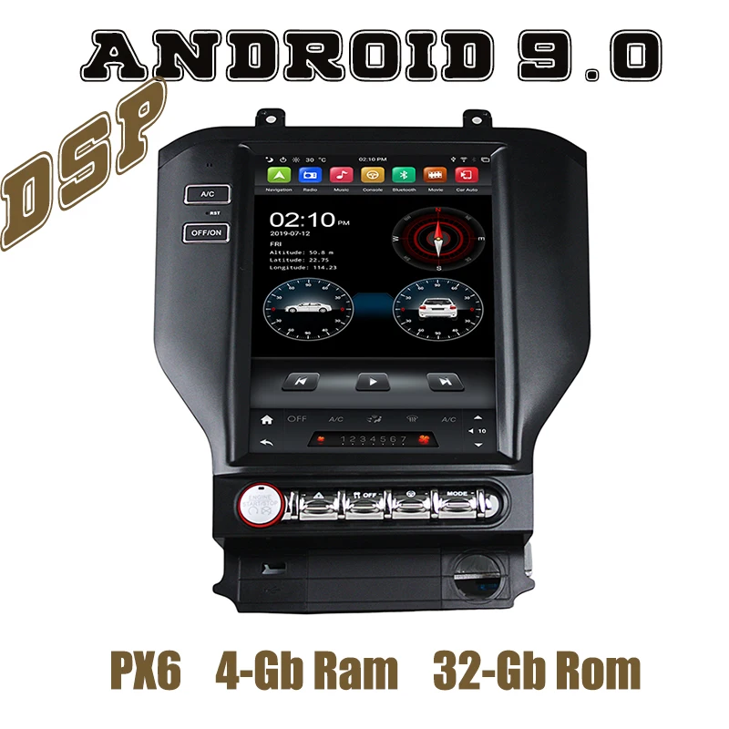 PX6 Tesla Style android 9 0 автомобильное радио gps dsp плеер для Ford mustang 2014 2015 2016 2017 2018 с 4 + 64G WIFI