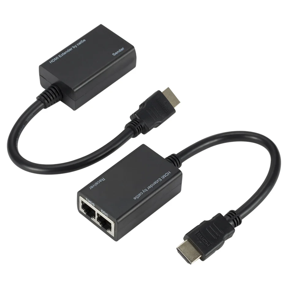 Более RJ45 CAT5e CAT6 UTP LAN Ethernet HDMI-совместимый удлинитель Ретранслятор 1080P FHD 3D футов (30 м)