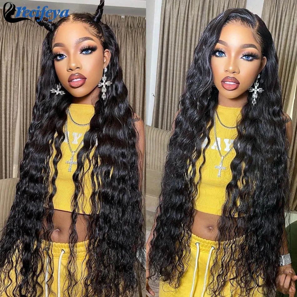 Transparent Loose Deep Lace Frontal Wig Malaysian Loose Deep Wave 5X5 Lace Closure Wig 100% Remy Curly Human Hair Lace Wigs