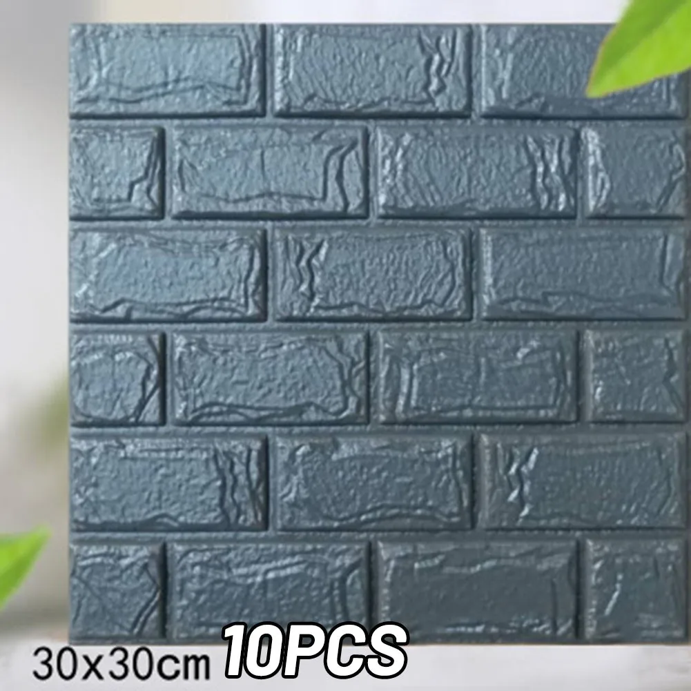 

10*3D Wall Stickers 30*30cm Tile Brick Wall Sticker Se-lf-adhesive Waterproof Foam Panel Multi Style In Stock