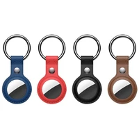 4 pack protective holder for airtag casefor air tag case leather with keychain for air tag accessories portable case