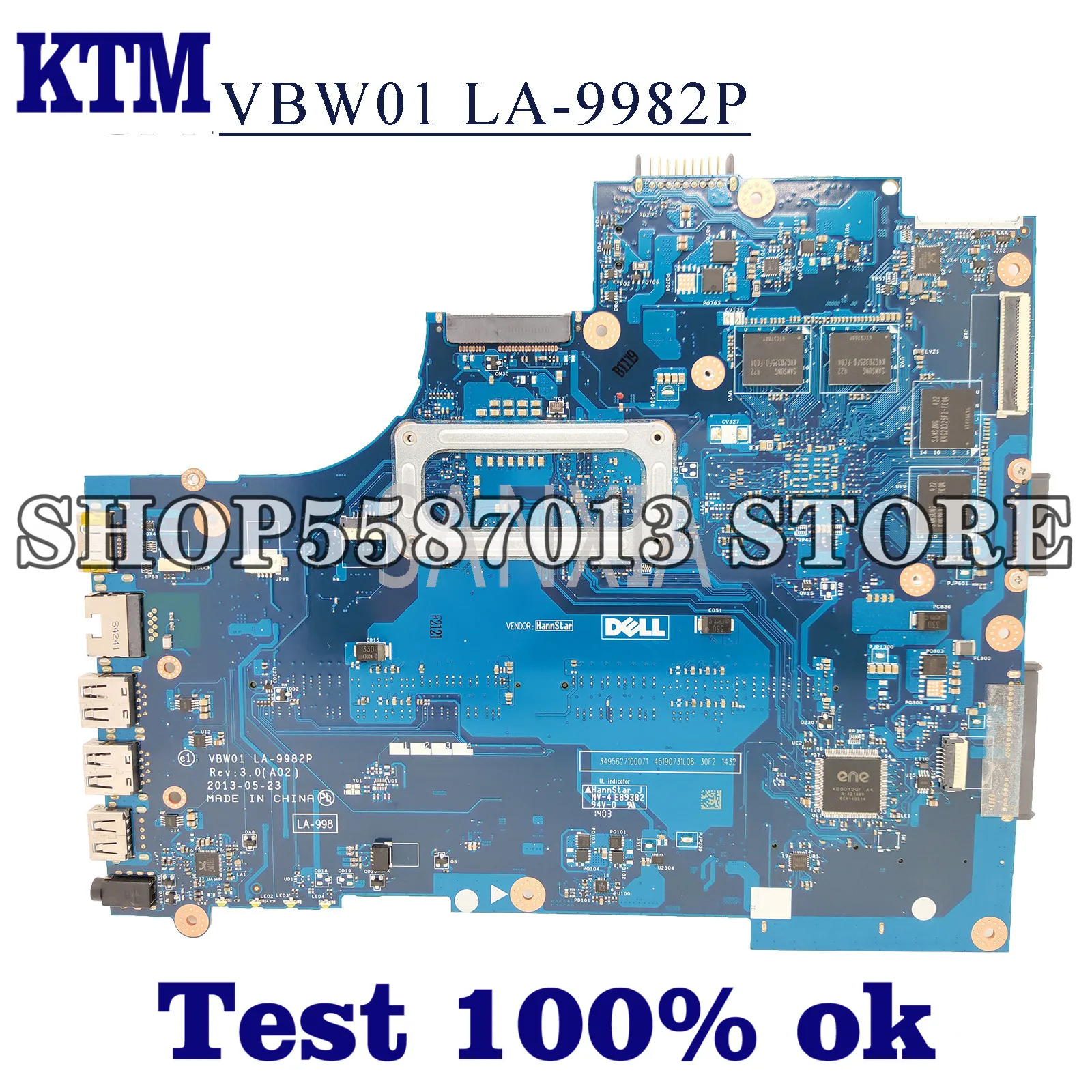 

KEFU VBW01 LA-9982P Laptop motherboard for Dell Inspiron 15R-5537 3537 original mainboard I5-4200U HD8850M-2GB