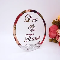 different style custom wedding signs name date acrylic mirror frame word sign party decor with nail favor gift round heart