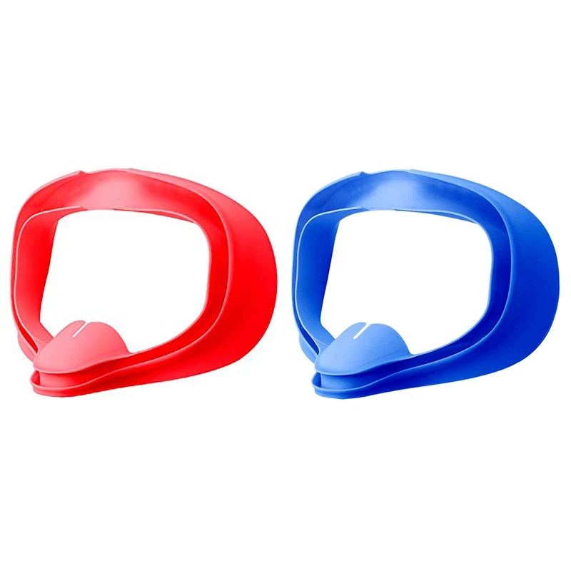 

2 Pcs VR Silicone Protective Facial Pad VR Lens Cover Waterproof Anti-Dirty Pads For Oculus Quest 1 Headset, Red & Blue