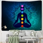 Индийская статуя Будды медитация 7 гобелен чакр настенные подвесные гобелены Мандала настенная ткань психоделический Коврик для йоги Бохо Декор