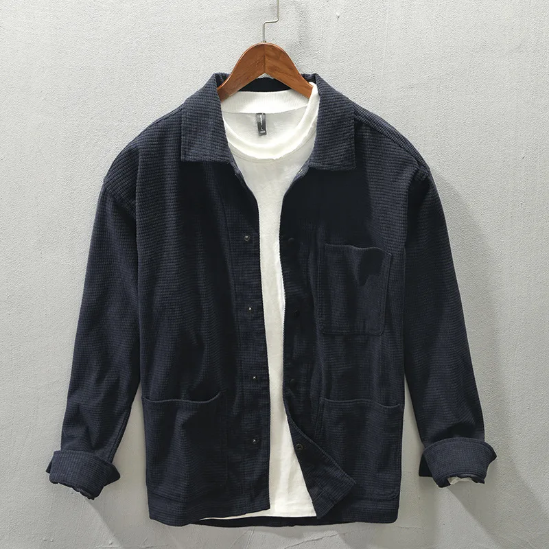 Рубашка Z164 мужская с длинным рукавом Повседневная Свободная сорочка в