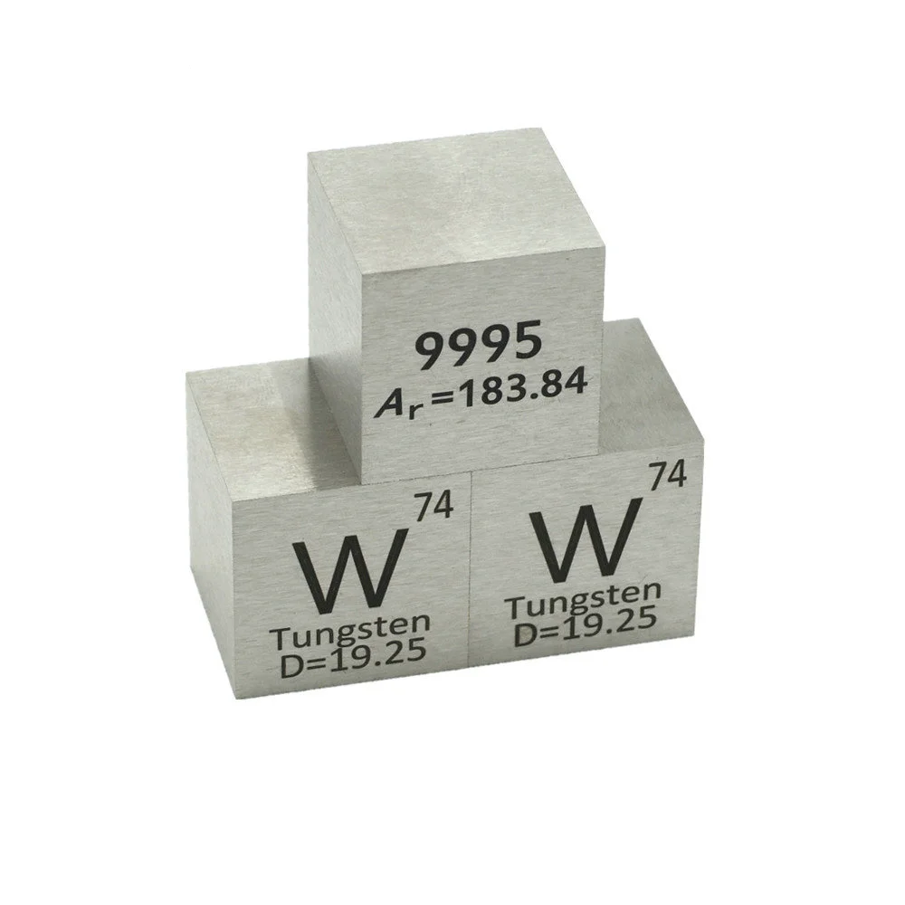 Вольфрамовый блок Wolfram Cube плотность 99.95% чистый для коллекции элементов ручной