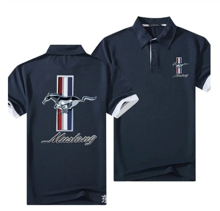 

NEW Brand for Mustang Polo Shirt Men Cotton Short Sleeve Tee Shirts Mens Casual Summer Breathable Solid Color Polos shirt