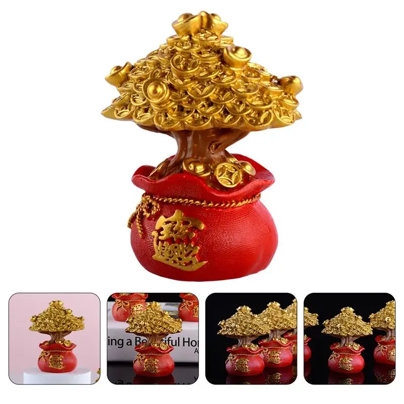 

1PC Fortune Tree Birthday Baking Cake Decor Delicate Car Adornment Home Decorative Miniatures (Golden)