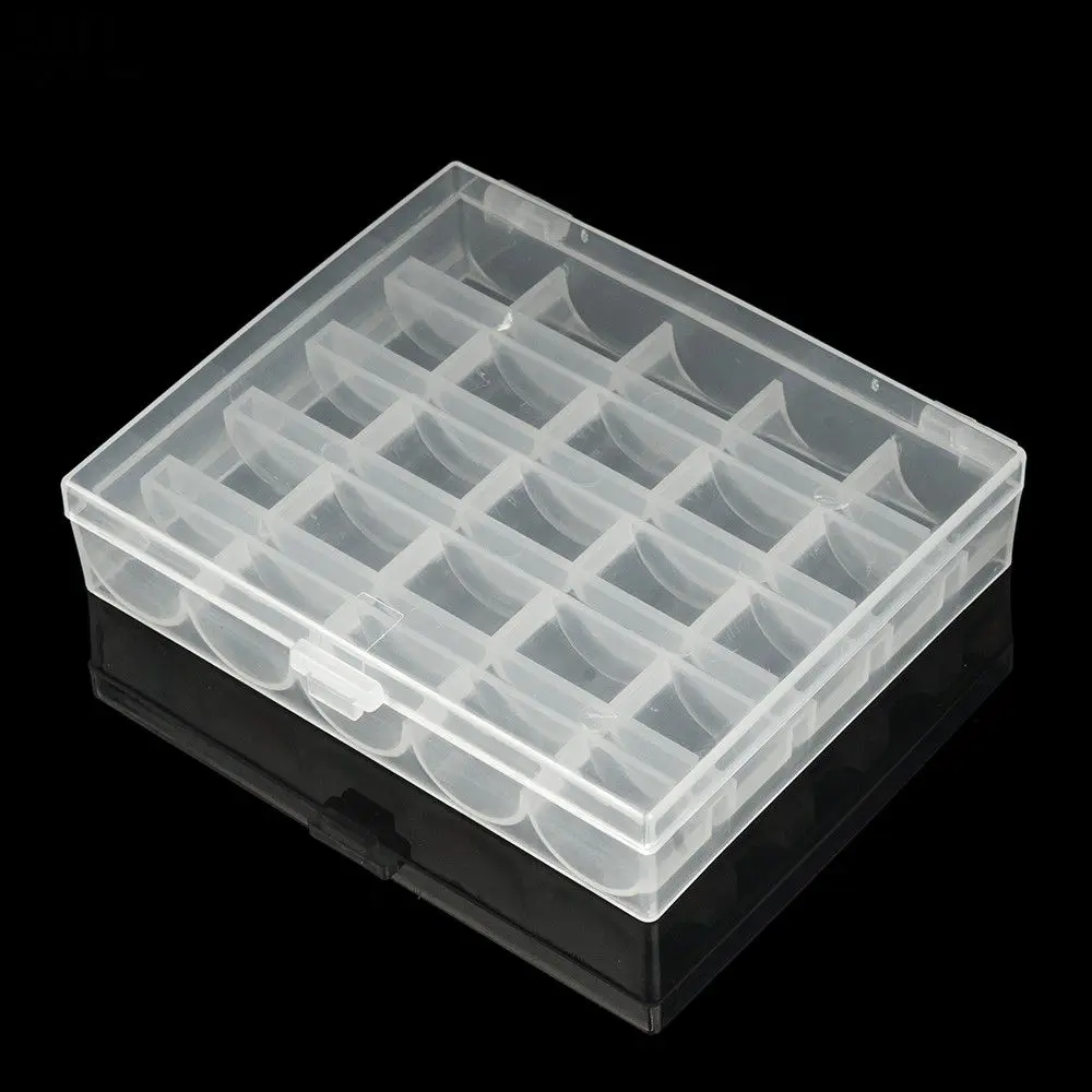 25 слотов Пустой Катушки коробка катушек швейная машина бобины чехол Пластик ящик