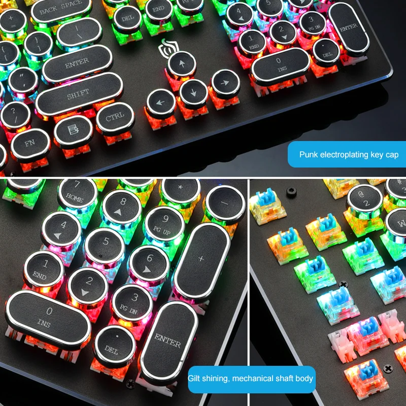 

Real Mechanical Wired Keyboard Green Axis Internet Cafe Internet Cafe Game E-sports Heavy Metal Texture