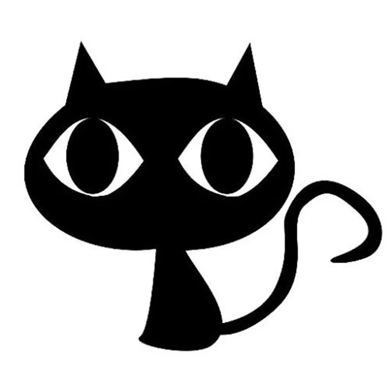 

Car Stickers Big Eyes Cat Fashion PVC Car Decoration Accessories Stickers Creative Waterproof Sunscreen Black/white,14cm*12cm