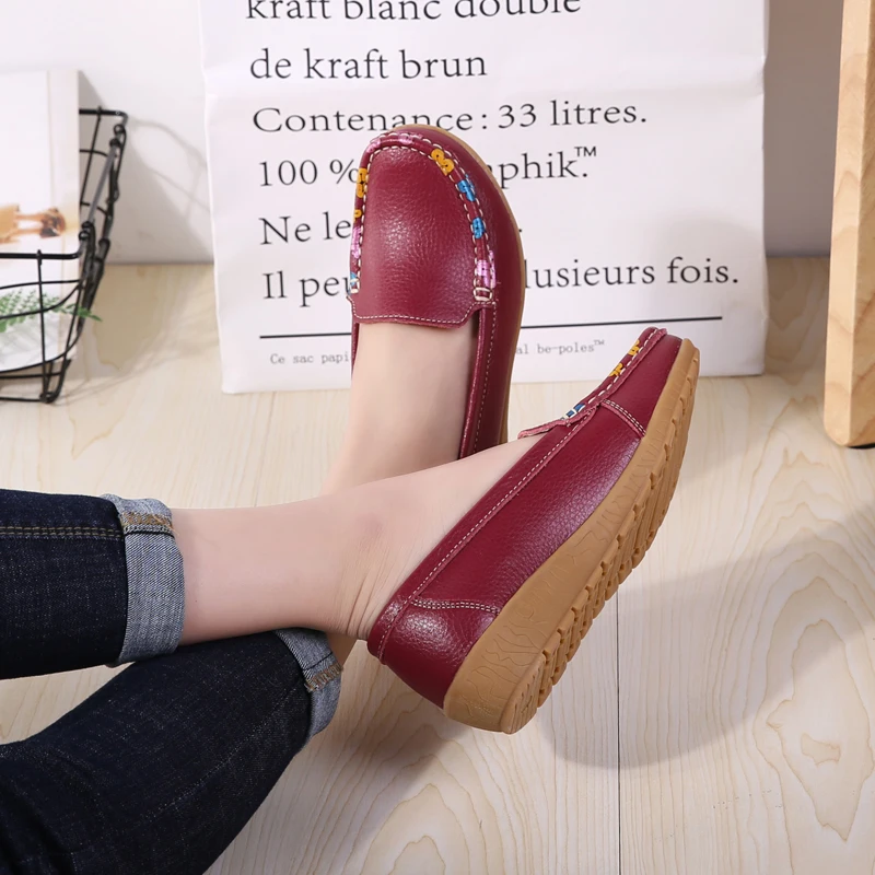 2020 Autumn Women Flats Shoes Women Slip on White Flat Loafers Shoes Ladies Ballet Flats Female Oxfords Boat Shoes