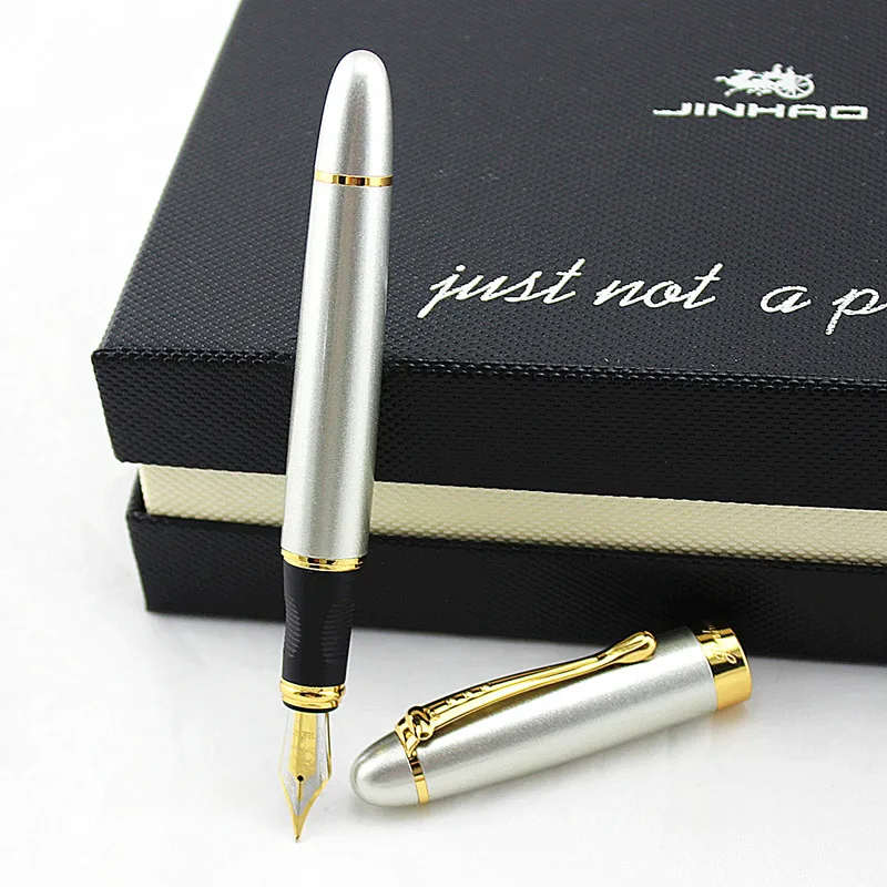Высококачественная Серебристая перьевая ручка Iraurita роскошная Jinhao 450 полностью