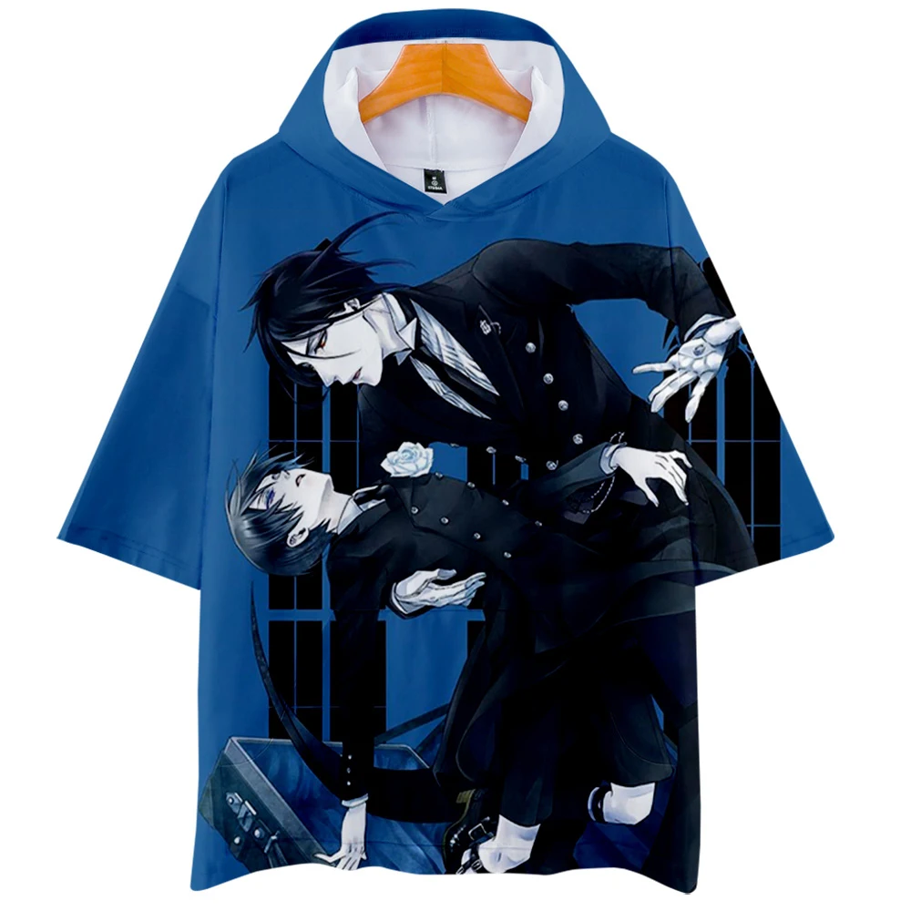 

Black Butler 3D Printed Hooded T-shirts Women/Men Fashion Summer Short Sleeve Tshirt Hot Sale Streetwear Clothes