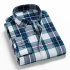 Мужская хлопковая рубашка, Классическая рубашка в стиле смарт-кэжуал, в клетку, с нагрудным карманом, с длинными рукавами