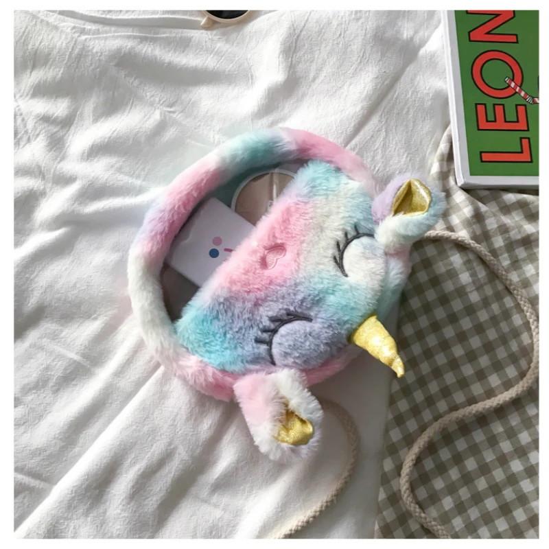 Радужная сумка на плечо единорога для девочек Ita плюшевая сумка-мессенджер милая