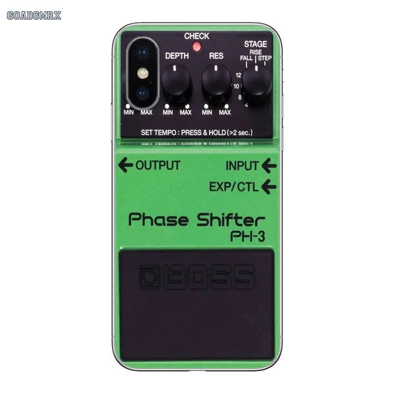 Ретро босс искажений педаль для iPhone 11 X XR XS Pro MAX 4 4s 5 5S SE 5C 6 6S 7 8 Plus прозрачный мягкий