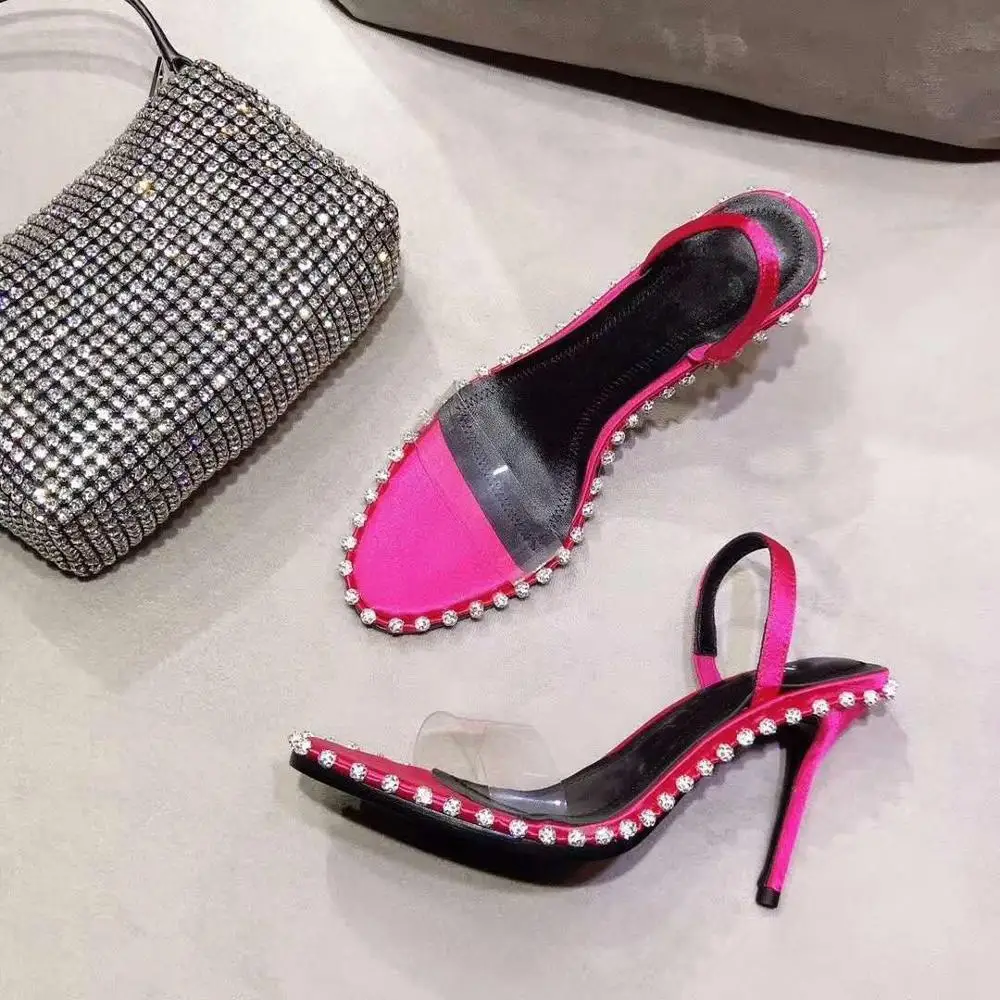 

Vallu 2020 summer new transparent film leather strap steel ball decoration outsole street shooting artifact goddess sandals