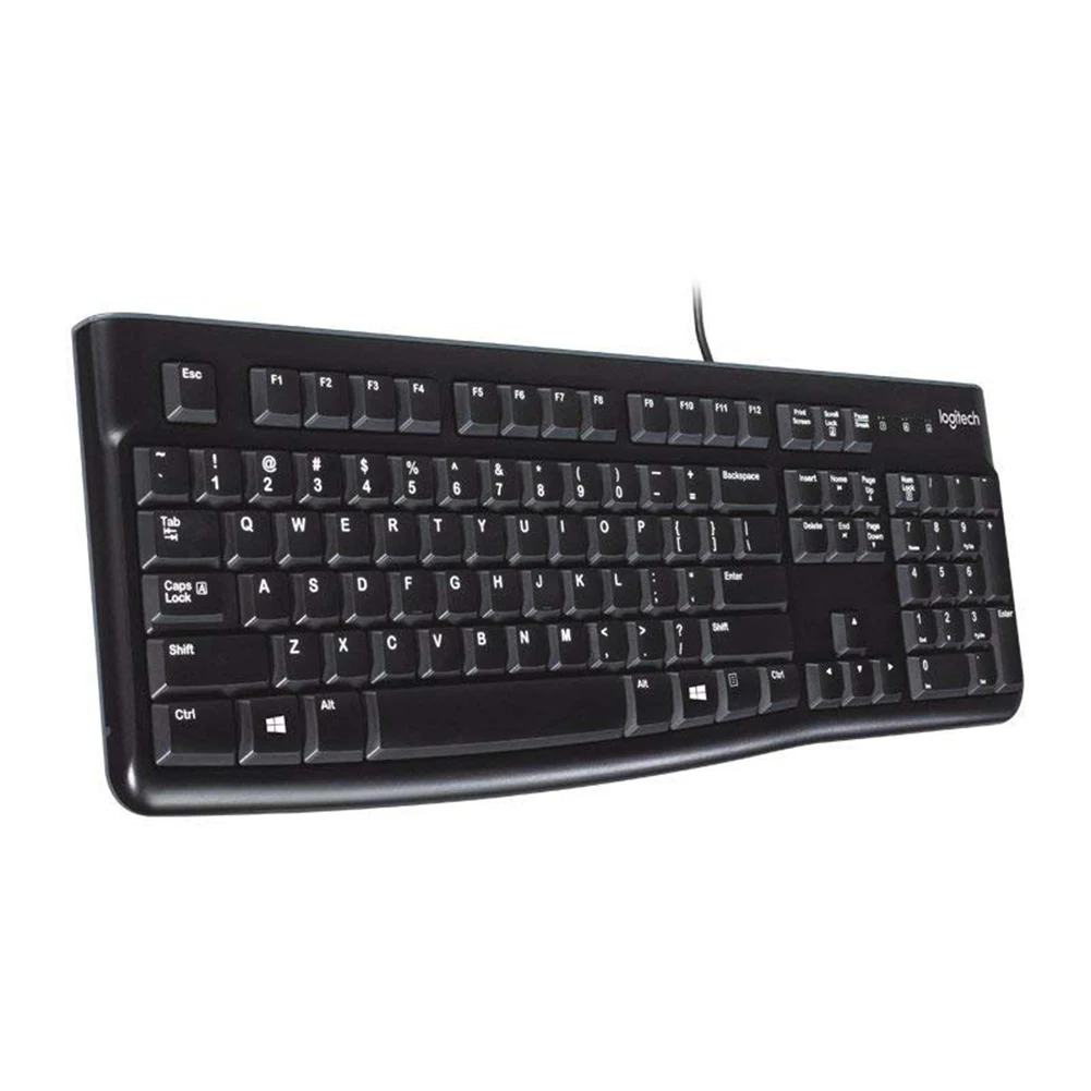 Ультратонкая Проводная клавиатура Logitech K120 104 клавиш настольный ПК компьютер